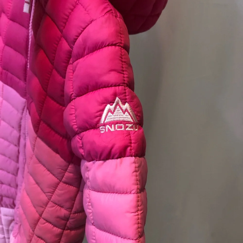 Snozu Girls Gradient Pink Quilted One-Piece Snowsuit